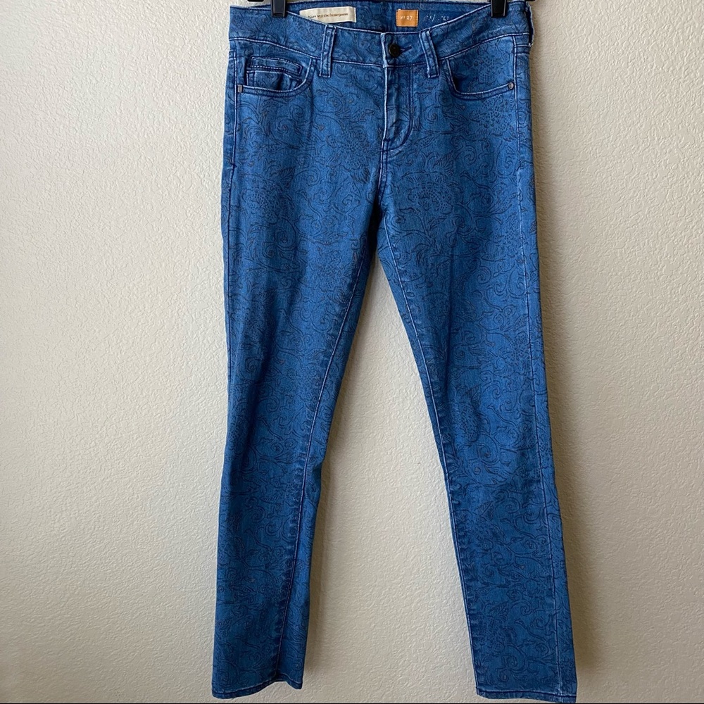 Pilcro & the Letterpress Floral Print Stet Womens Skinny Jeans Size 27